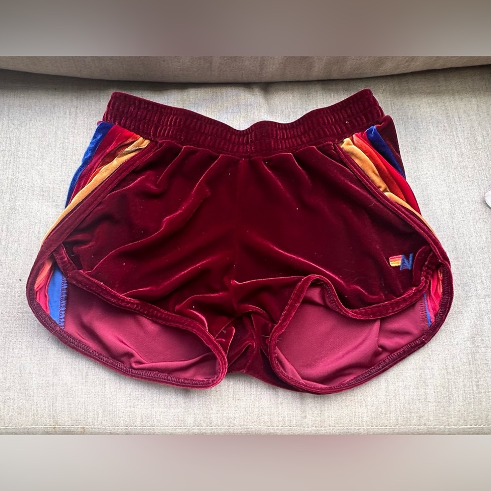 - Aviator nation stripe velvet shorts size small